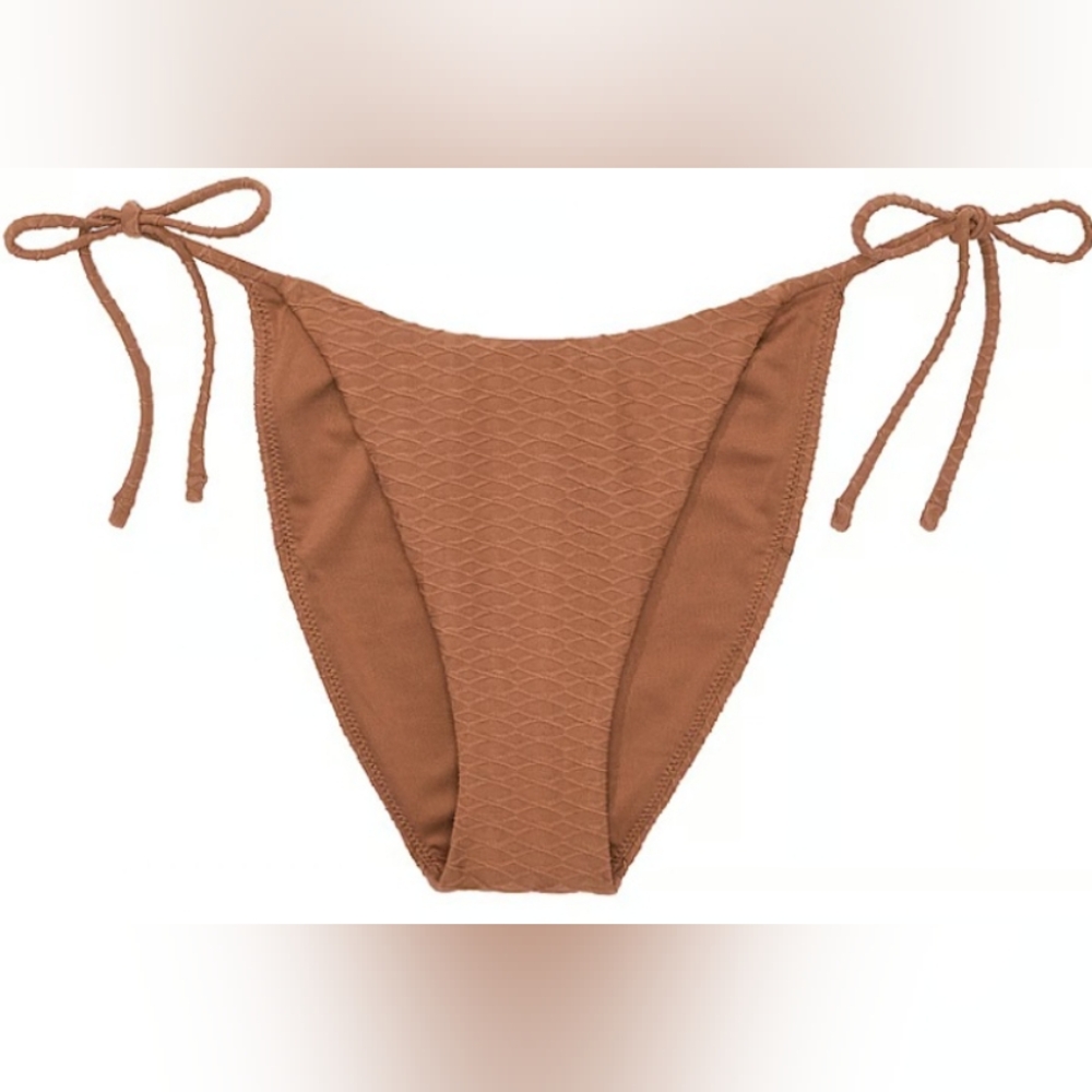 38DD/L VS Swim Bombshell PushUp Bikini Top Side Tie Cheeky Bikini Set Fishnet - Picture 8 of 12